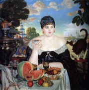 13  Boris Kustodiev.Merchant's wife drinking tea